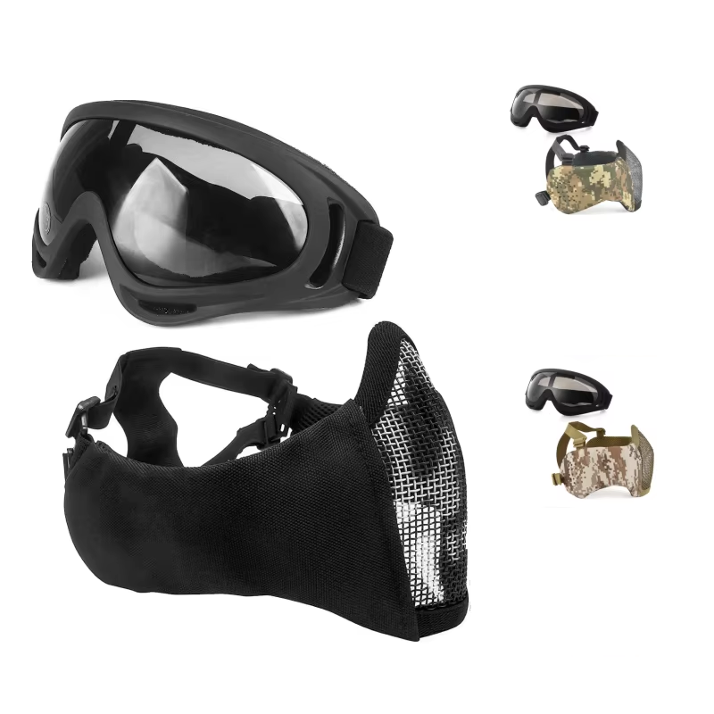 Respirator Half Face - Zlangsports masker Paintball, masker jala logam