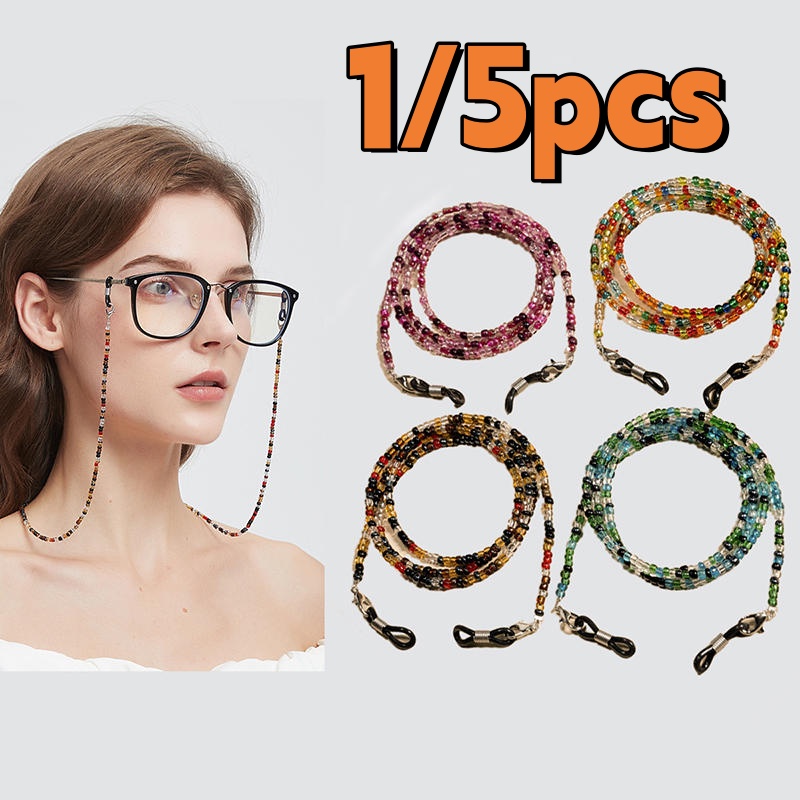 Mask Chain Holder - Rantai Kacamata Kristal untuk Wanita, Tali