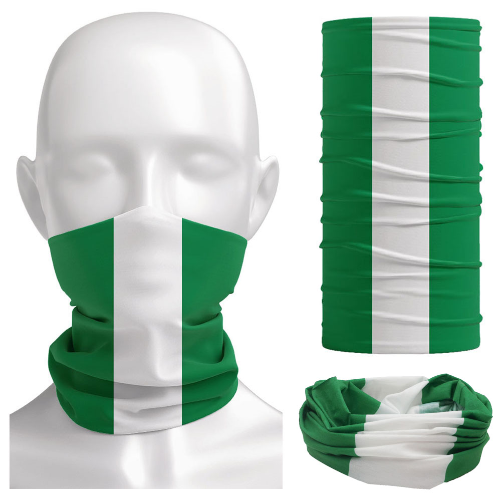 Neck Gaiter Face Cover - Bandana Bendera Nigeria Pelindung Kaki Leher