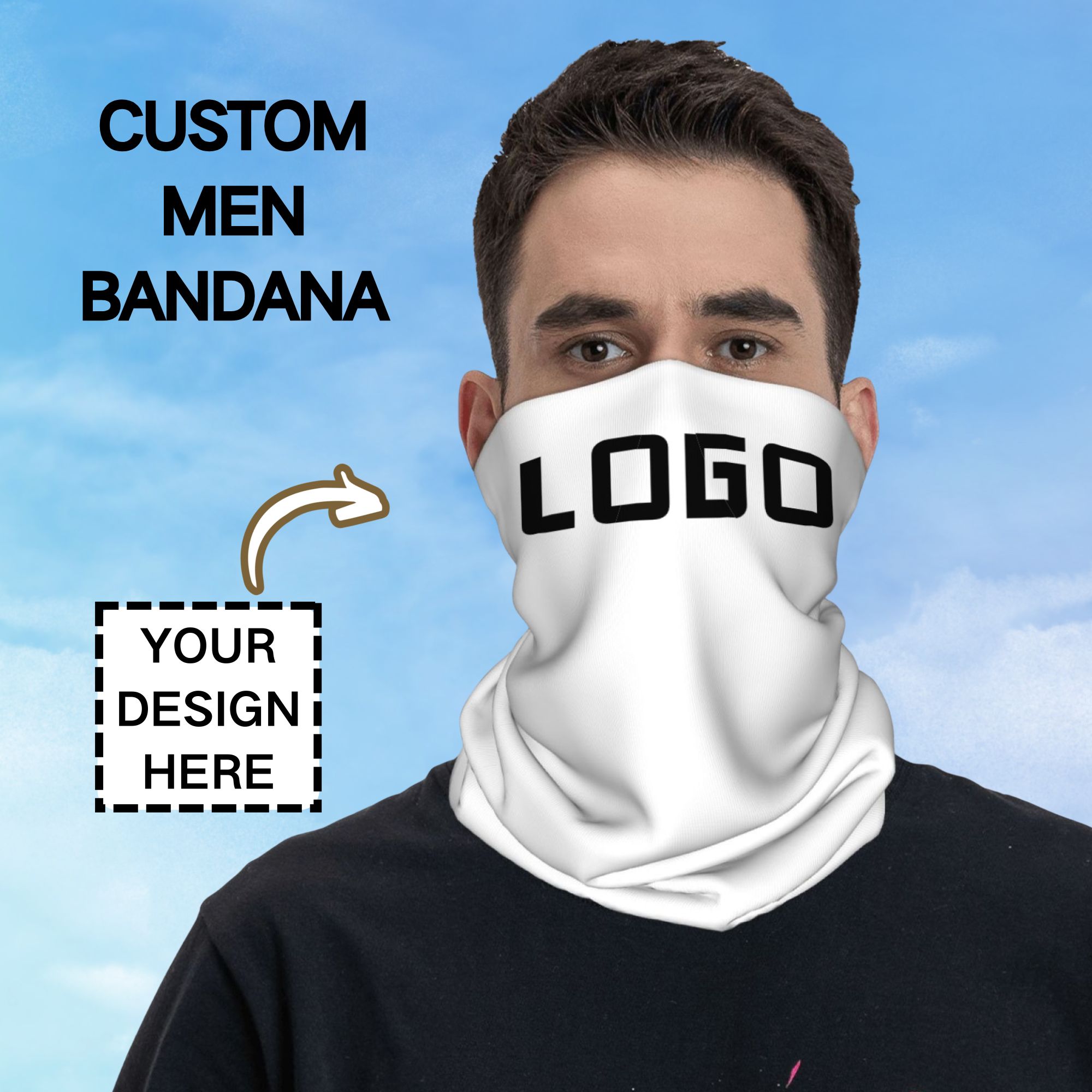Logo Foto Kustom Tanpa Jahitan - Neck Gaiter Face Cover ulasan dan harga