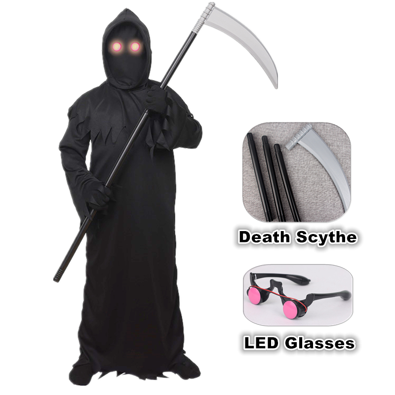 Kostum Horor Grim Reaper Hallo - Black Face Mask Pack ulasan dan harga