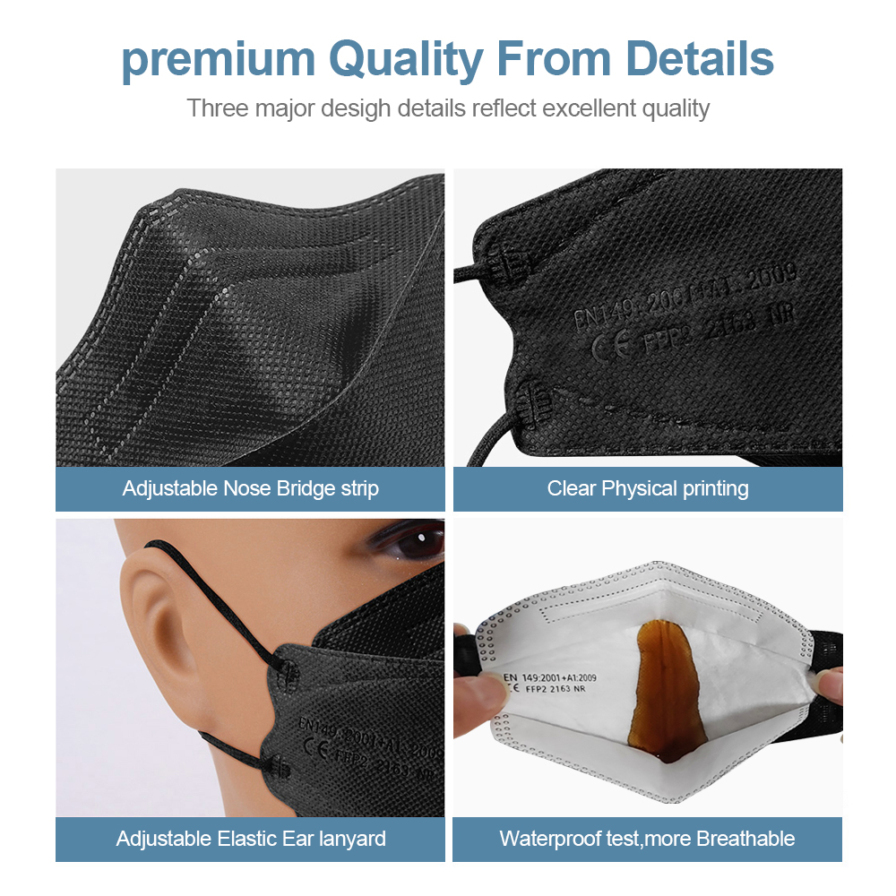 Masker KN95 FFP2 Bentuk Ikan D - Disposable Surgical Mask ulasan dan harga