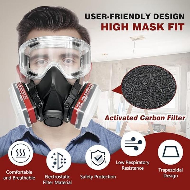Masker Debu 7-in-1/16-in-1 Hit - Respirator Half Face ulasan dan harga
