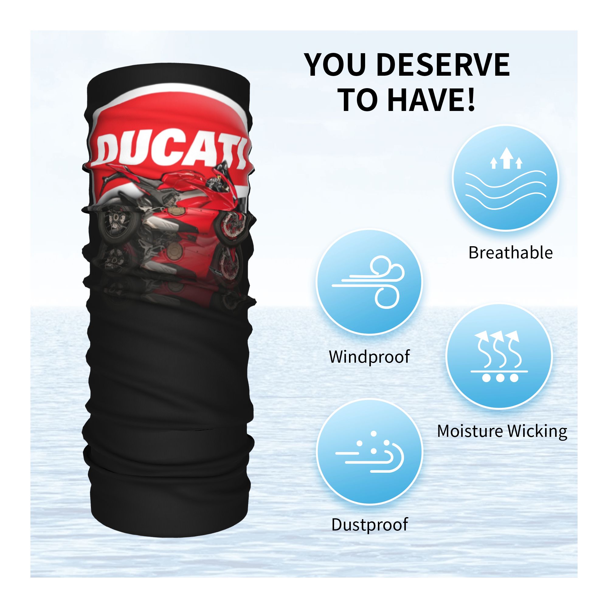 Bandana Leher Ducati Custom Sp - Neck Gaiter Face Cover ulasan dan harga